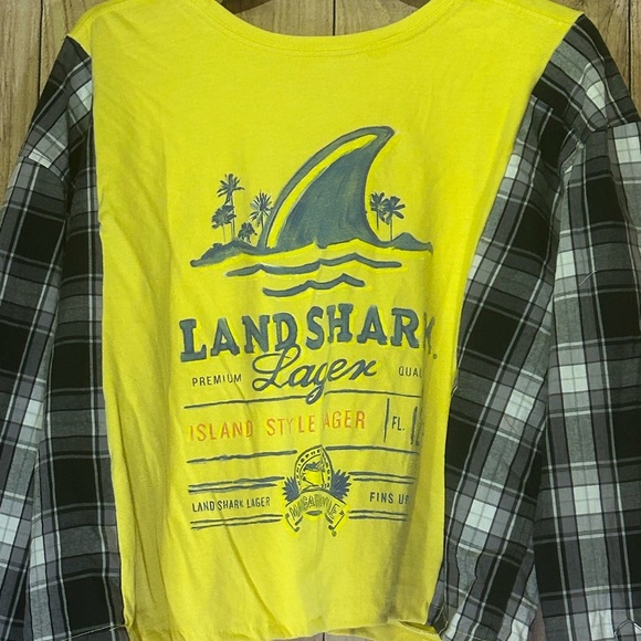 NWT Upcycled Land Shark Flannel Tee size Large-XLarge - Picture 5 of 7